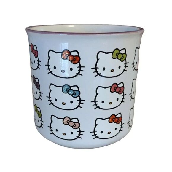 Hello Kitty Colorful Glitter Collage Kawaii Camper Mug NWT - Picture 4 of 10